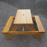 Juego de mesa y silla de pícnic de gran oferta, juego de comedor al aire libre de madera maciza de teca, estilo rústico para proyectos de Villa Resort Hotel