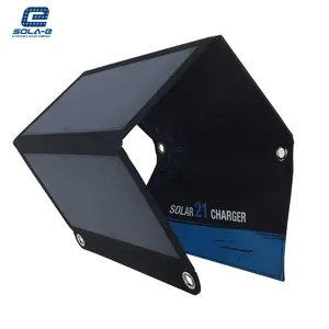 wholesale outdoor foldable Solar panels Charger 21w USB Portable folding Soler Panel charging for power bank/laptop/phone