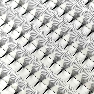 Fadvan radici lunghe Base sottile ventagli prefabbricati 3d 5d <span class=keywords><strong>Pre</strong></span>-realizzati Volume ciglia ventagli 0.07mm 0.1mm Mix coreano fibra Pbt ciglia ventaglio - Product Image 2