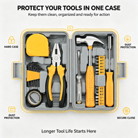 Ensemble d'outils compact de 24 pièces, kit d'outils à main légers dans une mallette de transport pour les réparations d'appartements et les travaux ménagers