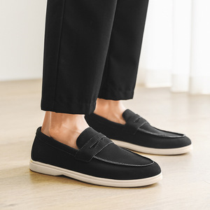 Mocassini Casual da Uomo Traspiranti in Pelle Scamosciata Scarpe Slip-On da Uomo Tinta Unita Eleganti da Ufficio e Lavoro Scarpe da Uomo Comode - Product Image 3