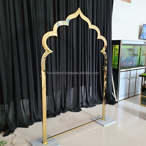 Mesa de comedor de autoservicio circular de acero inoxidable dorado furun, utilizada para bodas, festivales y fiestas - Product Image 6