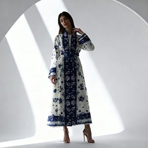 Abaya de Poliéster con Pedrería de Lujo para Mujeres Musulmanas, Vestido Personalizado al por Mayor para Fiestas Nocturnas - Product Image 2