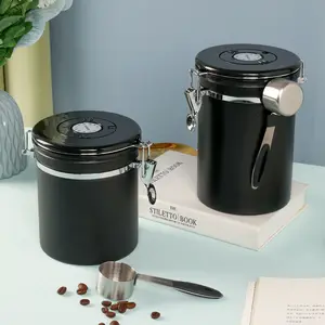 不锈钢大容量咖啡豆储物盒茶叶储存罐真空储罐