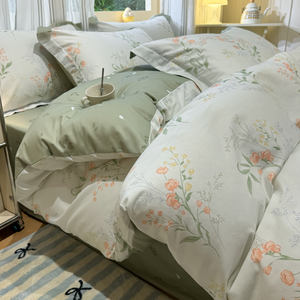 Copripiumino moderno Queen Size set di biancheria da letto 100% cotone con <span class=keywords><strong>motivi</strong></span> floreali Design stampato stagione autunnale - Product Image 2