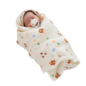 Paño Envolvente para Bebé con Estampado de Dibujos Animados, Suave, de Gasa de Algodón Puro, Transpirable y Ligero - Product Image 3