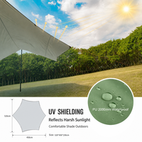 Bâche de camping légère et portable de 17 pieds, auvent pare-soleil avec matériaux imperméables et résistants aux UV pour les aventures en plein air, hamac