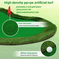 Tapis de putting de golf portable grand format en gazon artificiel, personnalisable OEM, pour entraînement de golf, vente en gros directe usine