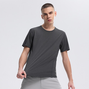 T-shirt à col rond pour <span class=keywords><strong>homme</strong></span> avec logo personnalisé, respirant, à séchage rapide, en jersey <span class=keywords><strong>de</strong></span> polyester avec un tissu extensible doux, vêtements <span class=keywords><strong>de</strong></span> sport décontractés à manches courtes - Product Image 3