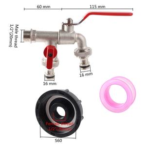 Raccord de remplacement pour réservoir IBC S60X6 1/2 pouces, double <span class=keywords><strong>robinet</strong></span>, vanne, <span class=keywords><strong>adaptateur</strong></span> pour réservoir d'eau - Product Image 2