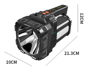 Linterna de Búsqueda LED Solar 3 en 1 con Recarga Tipo C, Resistente al Agua, con Trípode/Regulador de Intensidad para Emergencias, Senderismo, Camping y Pesca - Product Image 1