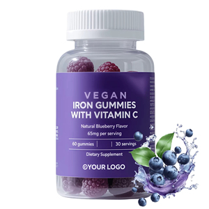 Suplemento Natural Vegano Premium en Gomitas para la Anemia, Tónico Sanguíneo <span class=keywords><strong>con</strong></span> Glicinato Liposomal, Calcio, Zinc, Selenio, <span class=keywords><strong>Vitamina</strong></span> <span class=keywords><strong>C</strong></span> y Hierro - Product Image 1