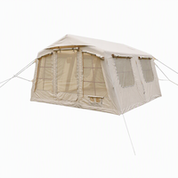 Tente de camping gonflable de luxe 13,68 m² Grand espace pour 6-8 personnes Tente de glamping imperméable en Oxford résistante au vent