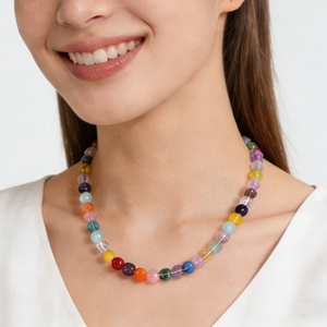 Nouveau Collier Perles en Pierre Naturelle de Guérison avec Lettre, Tendance, Cadeau pour Femme 2026 - Product Image 1