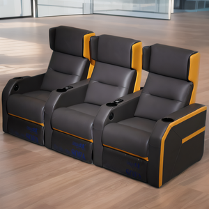 Offre Spéciale en cuir home cinéma canapé électrique cinéma chaise avec LED porte-GOBELET et USB charge port pour théâtre commercial - Product Image 1