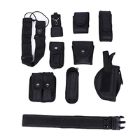 10 pièces ensemble de ceintures tactiques noires multifonctions ceinture de sécurité réglable pour hommes avec 9 pochettes de composants