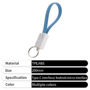 Custom TPE Micro Usb Data <b>Cable</b> Eco-friendly 2A Fast Charging <b>Charger</b> Keychain <b>Cable</b> with <b>Type</b> <b>C</b> - Product Image 3