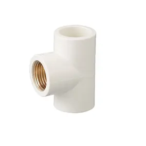 Connector drie- weg gewricht t pvc met messing kraan aansluiting