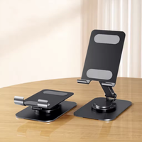 Multi-Angel Adjustable 360 °   Penyangga Ponsel Universal Anti-Selip Warna Hitam untuk Meja dengan Logo Kustom MOQ Rendah