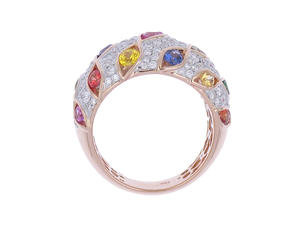 Vente en gros de bijoux en argent sterling 18 carats, plaqué or, bague de fiançailles en argent, bague avec pierres précieuses colorées - Product Image 2