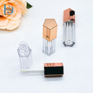Hình Dạng Ngũ Giác Chất Lượng Cao Lip Gloss Container Nhỏ Moq Son Bóng Ống Rõ Ràng <span class=keywords><strong>Rose</strong></span> Gold Rỗng Lip Gloss Bao Bì - Product Image 3