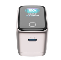 Layar Tampilan Cerdas Pengisi Daya Cepat 45W Teknologi GaN Adaptor Daya Dinding Multi Port untuk Ponsel dan Tablet
