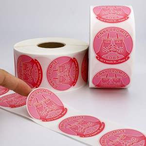 Autocollants personnalisés pour logo de marque de thé Boba, impression vinyle imperméable découpé sur mesure, étiquettes alimentaires en rouleau pour gobelets et emballages de thé aux perles - Product Image 5