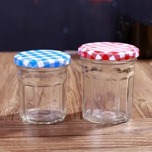 Großhandel 50 ml 100 ml Französisch Marmelade-Glas Süßigkeiten Kaffee Tee Behälter klares Glas Gewürz-Speicher-Glas mit Lattendeckel