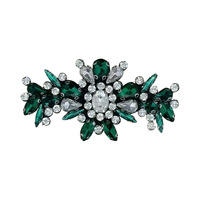 Aksesoris Perhiasan DIY Berbentuk Kipas dengan Hiasan Bunga dan Rhinestone, Perekat Panas, Bahan Katun Murni untuk Gaun Formal dan Hiasan Rambut