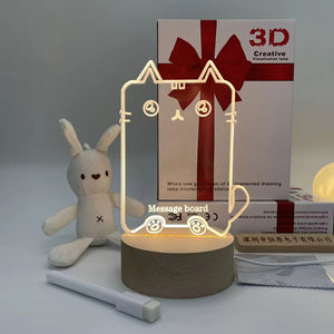 Tablero de Mensajes 3D Acrílico Luminoso de Madera y Plástico USB DIY con Lámpara LED de Noche y Bolígrafo, para Dormitorio, con Alimentación por Enchufe - Product Image 4