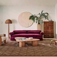 Canapé trois places en velours de style nordique médiéval avec jupe décorative, pour salon, meuble compact en ligne droite