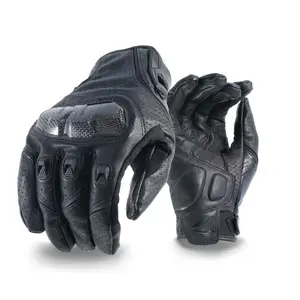 Leather Driver Gloves Men's Gloves Flexible Rubber Knuckle Protective for Hiking Motorcycle Gloves