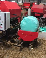 Machine de pressage et d'emballage entièrement automatique pour ensilage de paille, herbe et tiges de maïs, avec ensileuse hydraulique verte pour l'agriculture