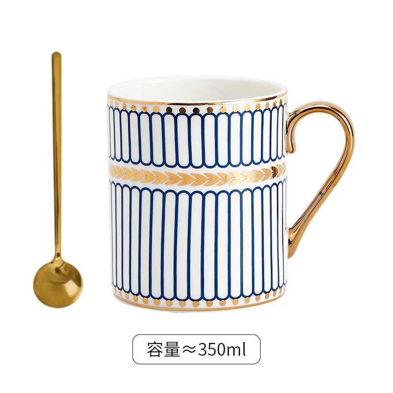 Blue  porcelain single cup + spoon, standard pack