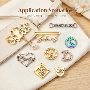 Custom Metal Logo <b>Tags</b> 3D Embossed Brand Letters for <b>Clothing</b> Labels and Accessories - Product Image 6