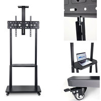 Meilleures conceptions de chariots de téléviseurs mobiles LCD Plasma Support de téléviseur mobile Support de téléviseur mobile monté au sol 65 pouces avec roues
