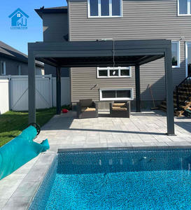 Kit de pergola de <span class=keywords><strong>terrasse</strong></span> imperméable de belvédère de jardin extérieur en aluminium Sweet Home avec lumière RVB - Product Image 5