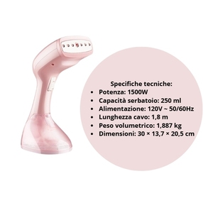 Mini Ferro da Stiro a Vapore Portatile 1500W, Compatto, Verticale, Vapore Continuo, Serbatoio da 250ml, Riscaldamento Rapido - Product Image 2