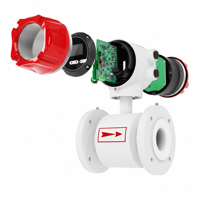 Débitmètre électromagnétique intelligent DN25-DN300 avec sortie 4-20mA HART RS485 Modbus, débitmètre d'eau magnétique à bride LDG-SUP-A100