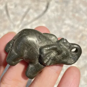 Bán buôn Hot Saling pha lê khắc Pyrite Elephant Đối với trang trí nội thất