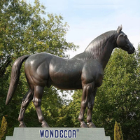 Wondecor Offre Spéciale grandeur nature artisanat en métal extérieur statue moderne cheval en Bronze
