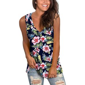 FOXA Women's Casual Tank <b>Top</b> Printed V-Neck Sleeveless Breathable Summer <b>Tops</b> - Product Image 2