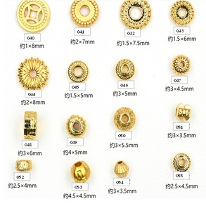 Cuentas de oro de 18K para fabricación de joyas, espaciadores dorados de agujero grande, accesorios para collares y pulseras - Product Image 4