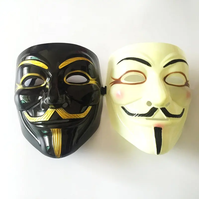 Halloween plastic colored V for Vendetta Guy Fawkes mask toys for Carnival Halloween Face Mask