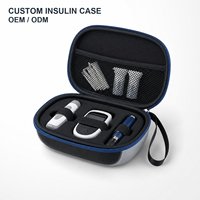 Boîte de protection personnalisée en EVA pour flacon de peptide et stylo à insuline, étanche, antichoc, portable avec emplacements en mousse, logo OEM ODM