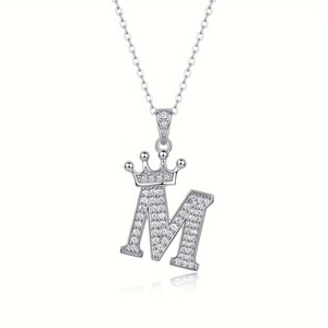 The Latest Fashion French Vintage Crown M Letter <b>Necklace</b> Wholesale Vintage Female Accessories for Gift Party Wedding - Product Image 2