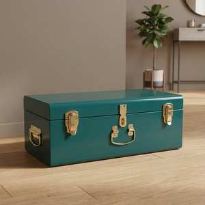 KS International Green Powder Coated Eco-Friendly Iron Storage Trunk 1-3L Capacity 1.0mm Modern Luxury Design <b>Rectangle</b> Shape - Product Image 3