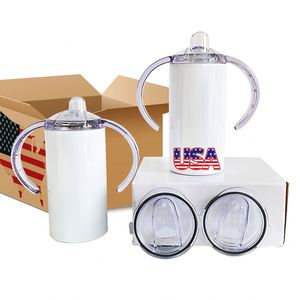 Spill Proof Insulated 304 Double Walled Stainless Steel 12Oz Sippy Cup for Sublimation Printing - Product Image 1