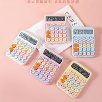Calculatrice de bureau standard à 12 chiffres avec boutons sensibles, calculatrice portable mignonne alimentée par piles AAA