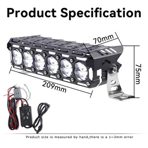 Phare de travail LED haute puissance 140W 6SMD, projecteurs LED jaunes et blancs, feux antibrouillard pour moto, camion, SUV - Product Image 4